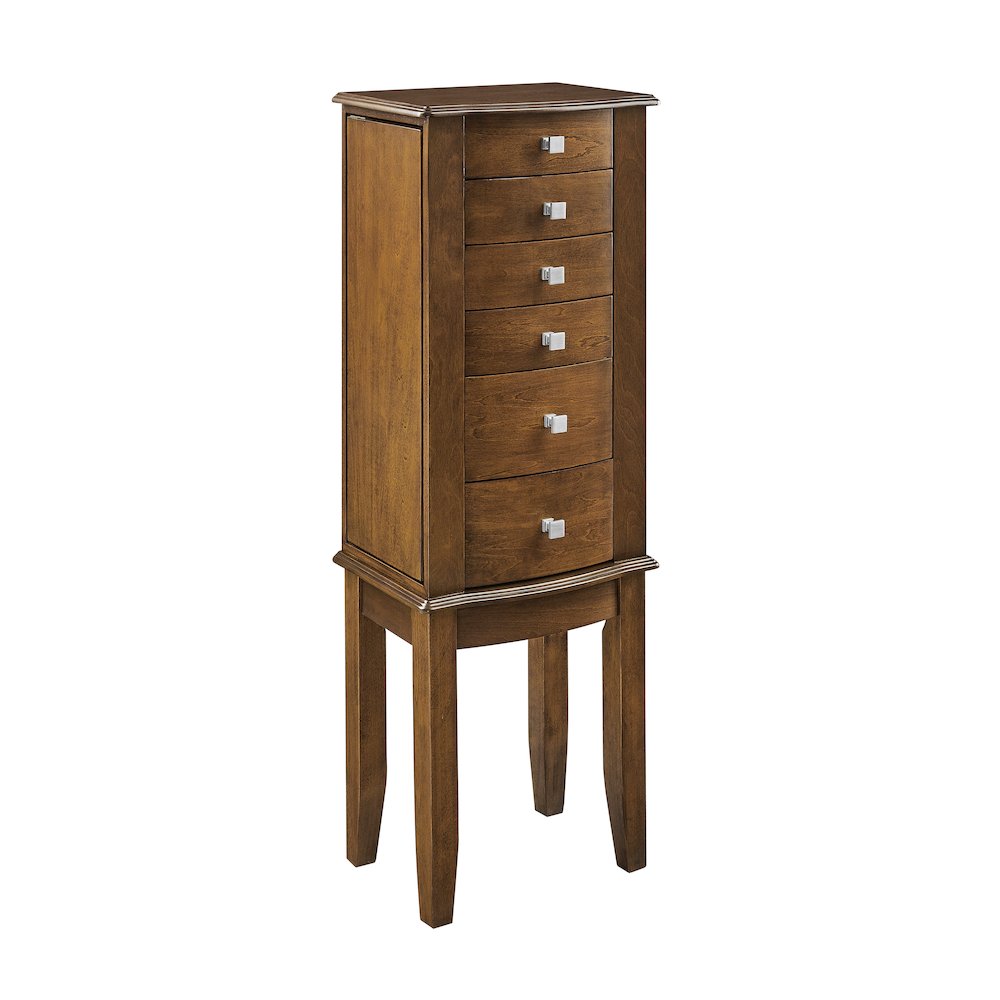 Zinnia Jewelry Armoire Brown. Picture 1