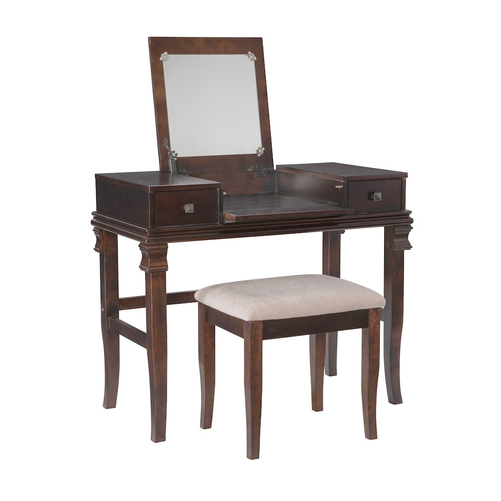 Angela Walnut Vanity Set. Picture 10