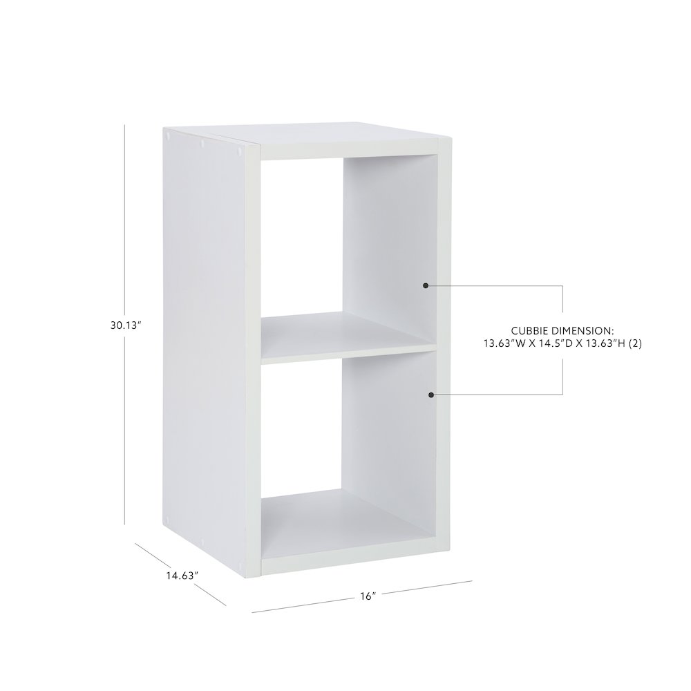 Galli 2 Cubby Storage Cabinet White. Picture 12