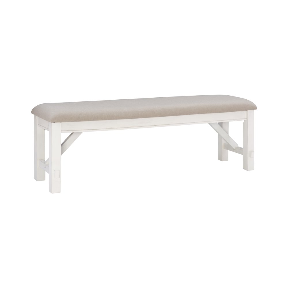 Turino Distressed White Bench. Picture 7