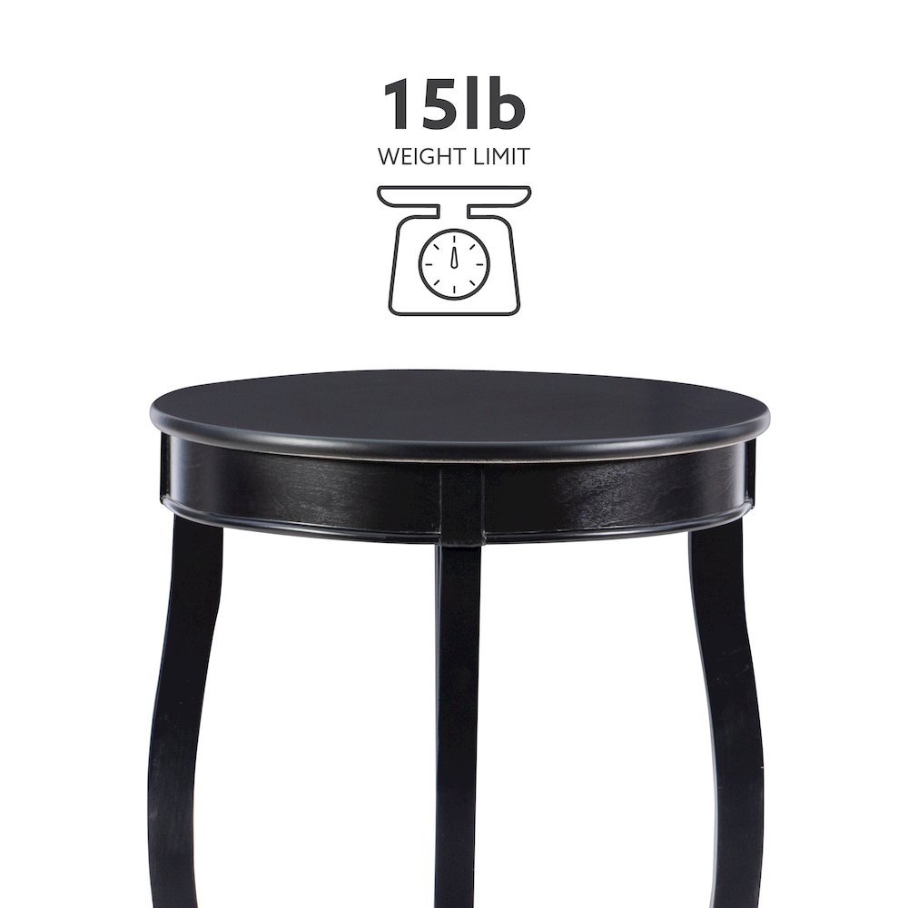 Black Round Table with shelf. Picture 13