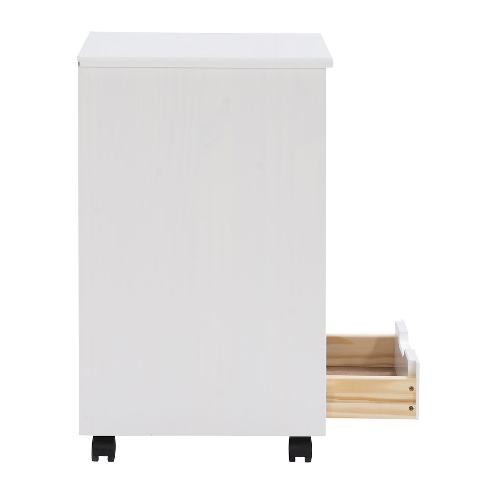 Cary Six Drawer Rolling Storage Cart, White Wash. Picture 7