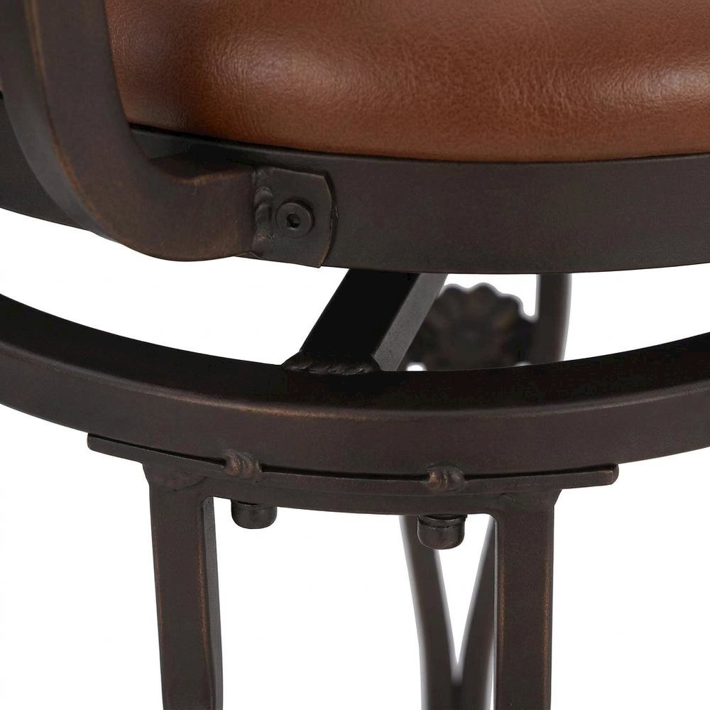 Copper Stamped Back Counter Stool with Arms and Ergonomic Design. Picture 3
