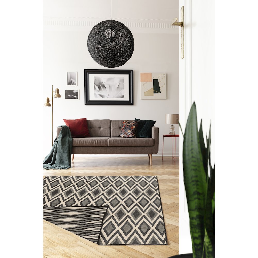Salonika ReversibleDiamond Grey 5x8, Rug. Picture 2