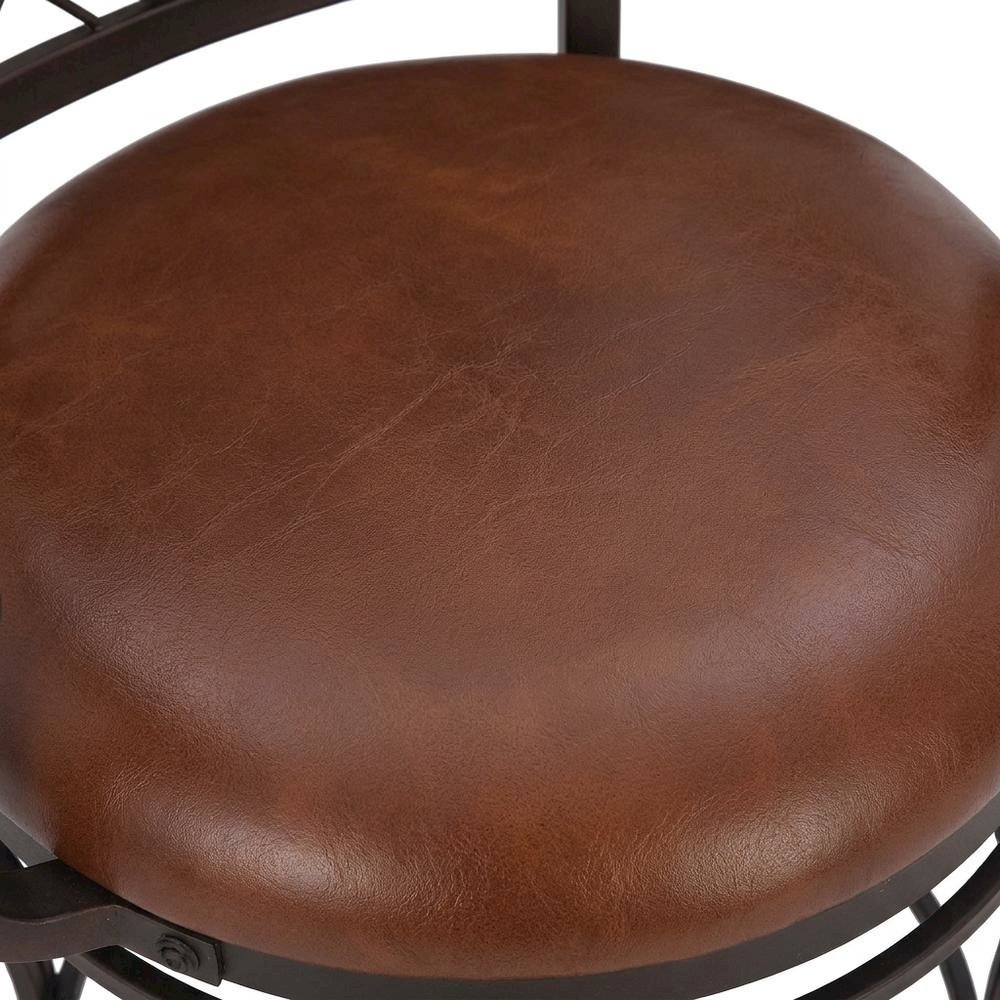 Copper Stamped Back Counter Stool with Arms and Ergonomic Design. Picture 4