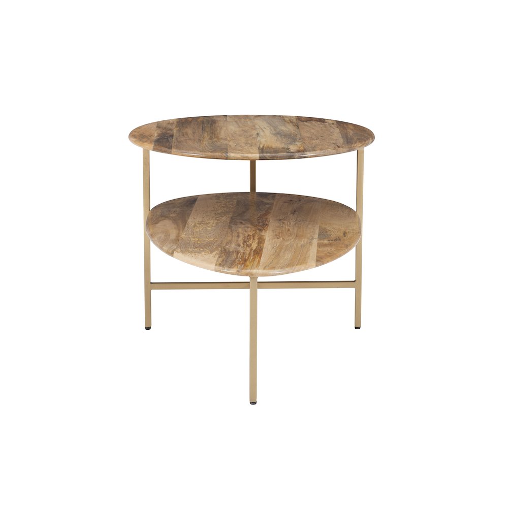 Tavin Two Tiered Coffee Table Natural Gold. Picture 1