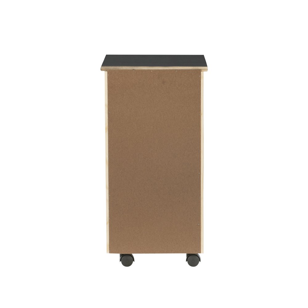 Cary Black Six Drawer Rolling Storage Cart Black. Picture 12