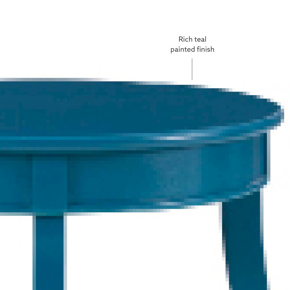 Teal Round Table with Shelf. Picture 11