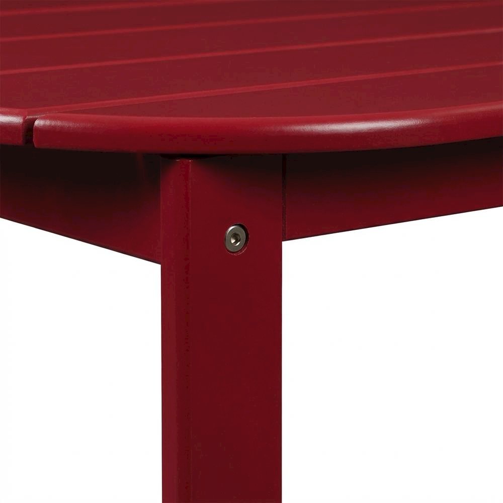 Red Outdoor Coffee Table With Solid Wood And Acacia Finish. Picture 6