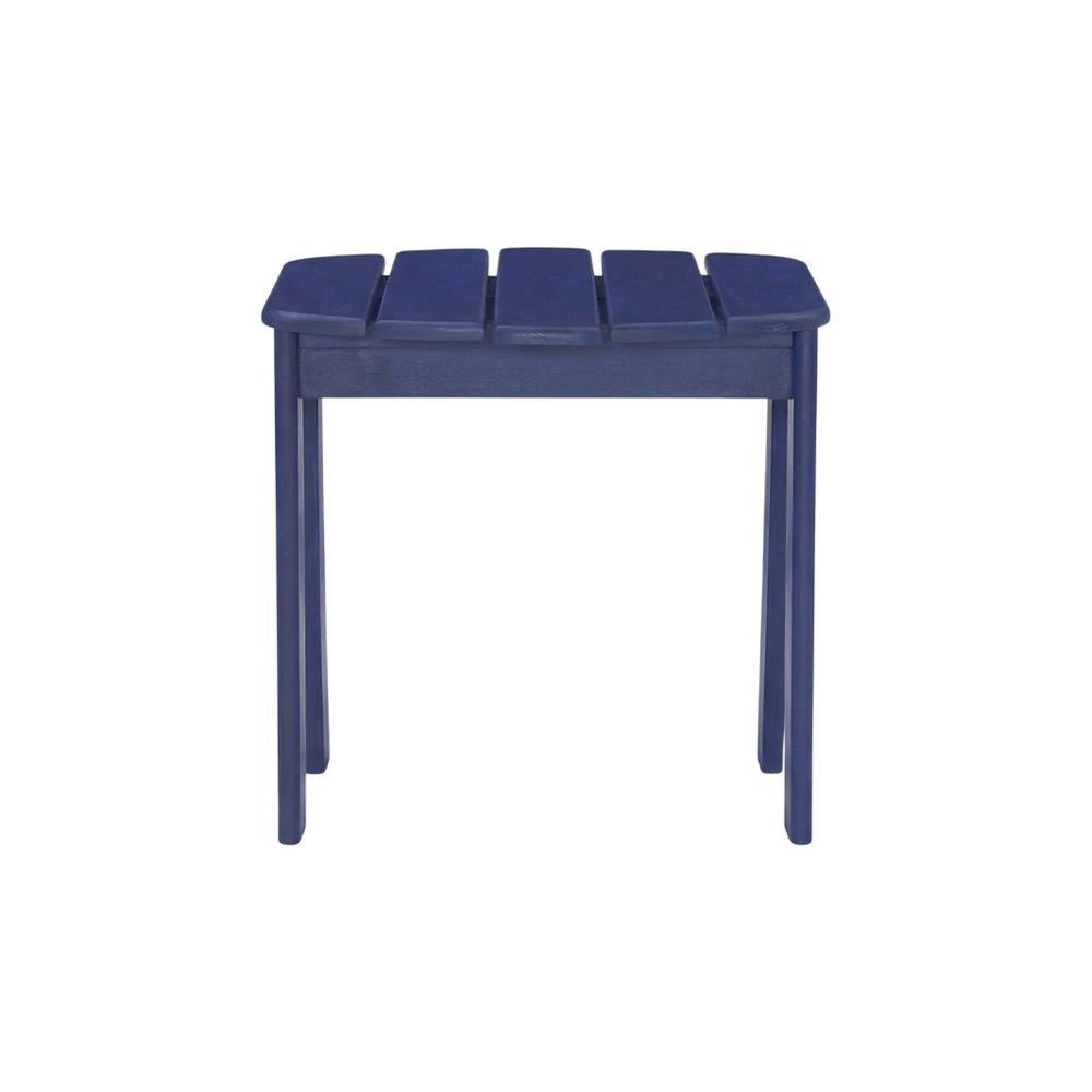 Outdoor End Table In Blue, Acacia Wood Finish, Durable Solid Wood Construction. Picture 4
