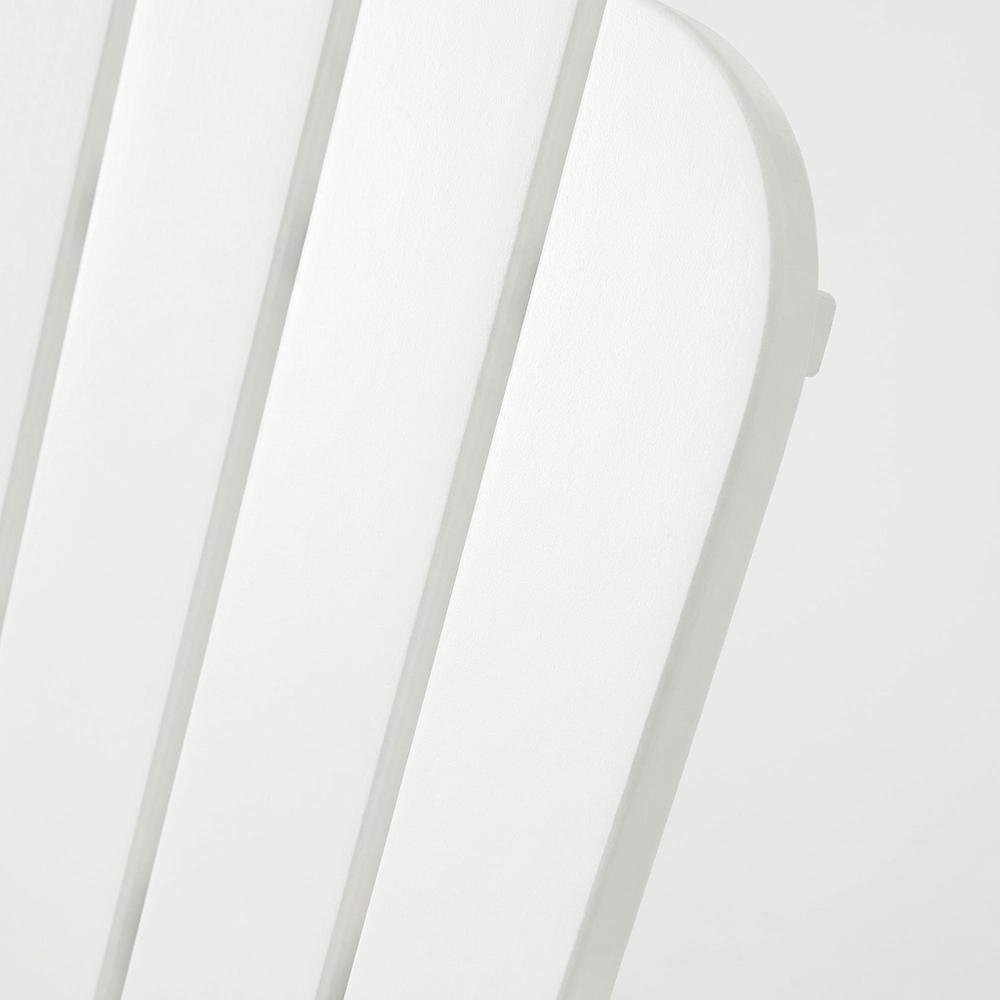 White Adirondack Chair In Solid Wood With Comfortable Seat And Durable Finish. Picture 5