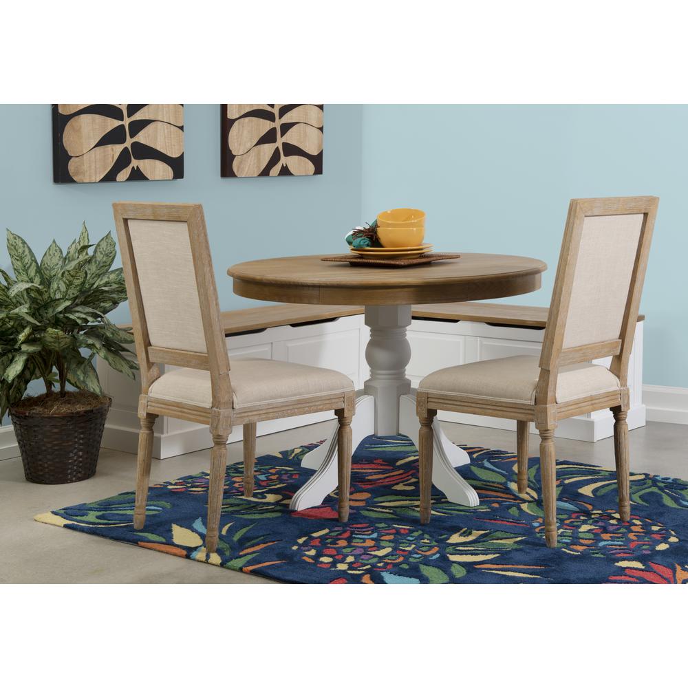 Tobin Backless Two Tone Breakfast Nook, Natural And White. Picture 17