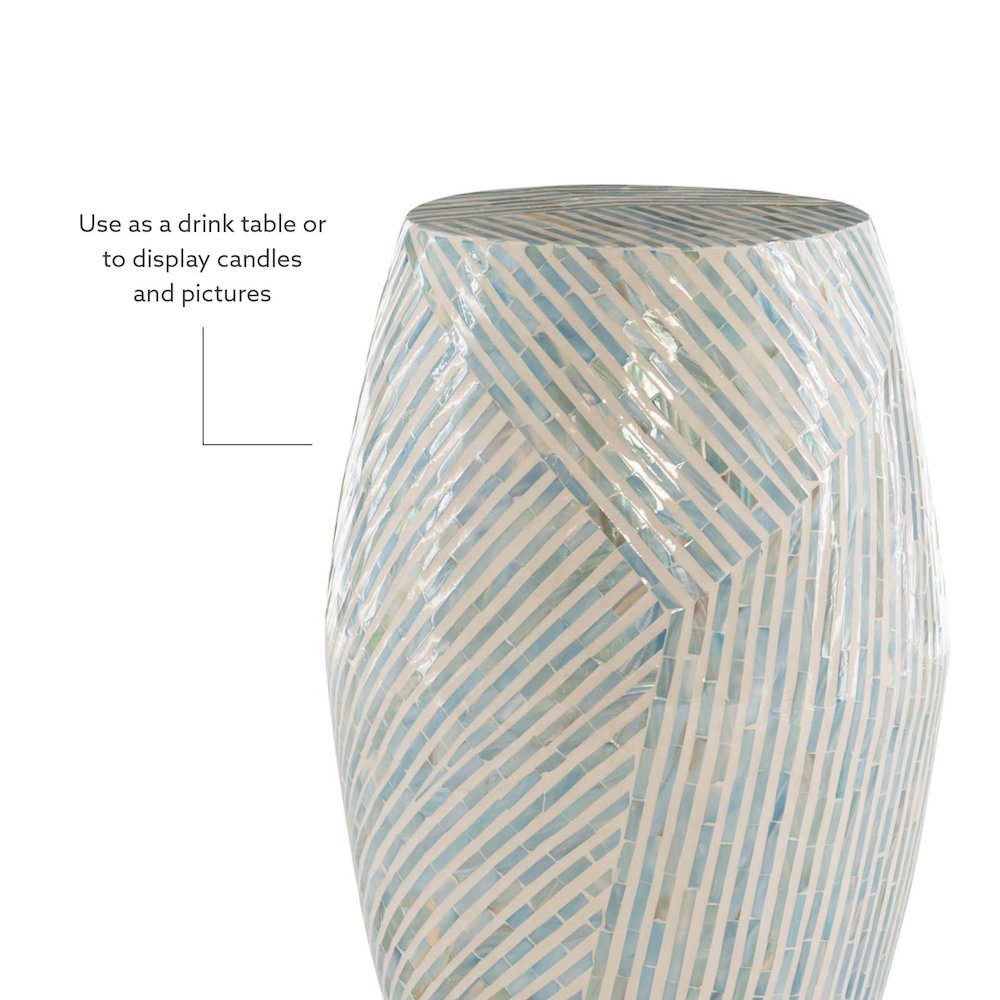 Prianna Mosaic Capiz  Drum Table. Picture 8