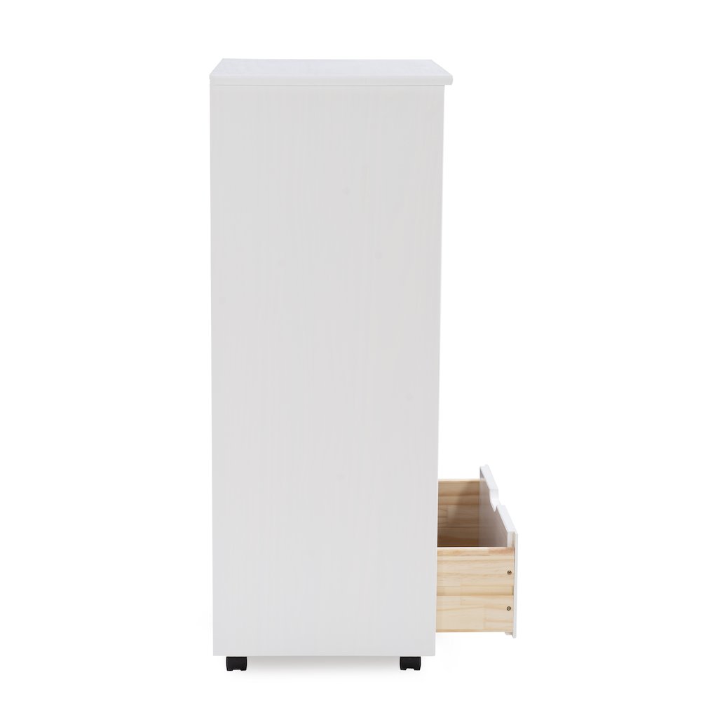 Cary Eight Drawer Rolling Storage Cart, White Wash. Picture 8