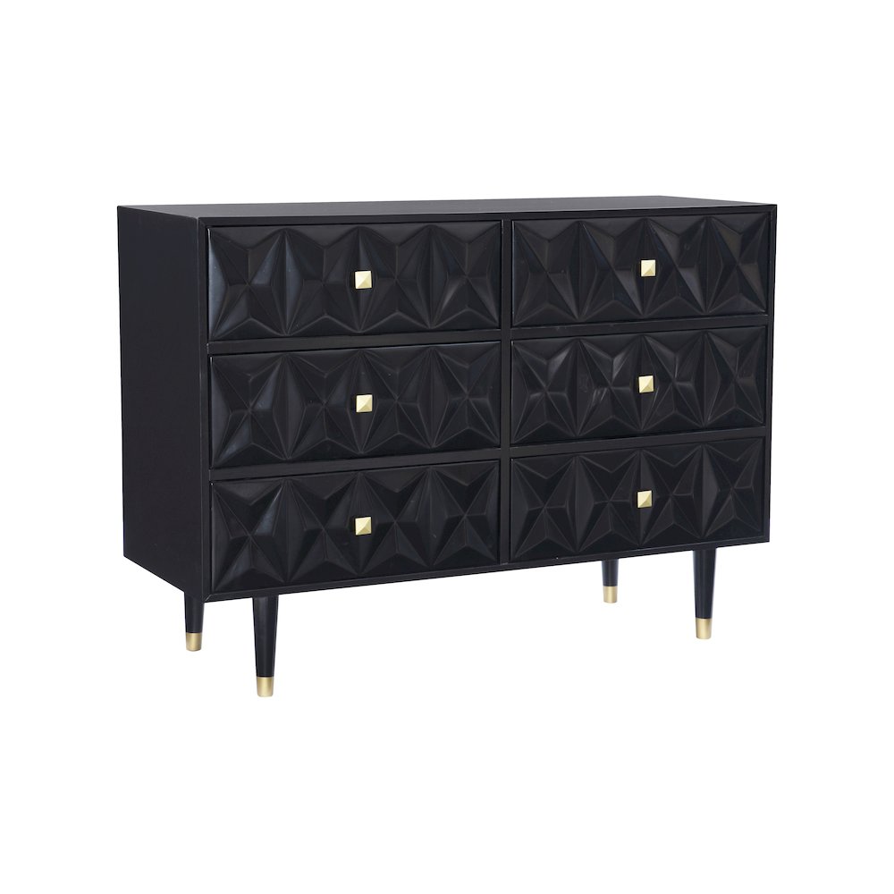 Six Drawer Geo Texture Dresser Black. Picture 8