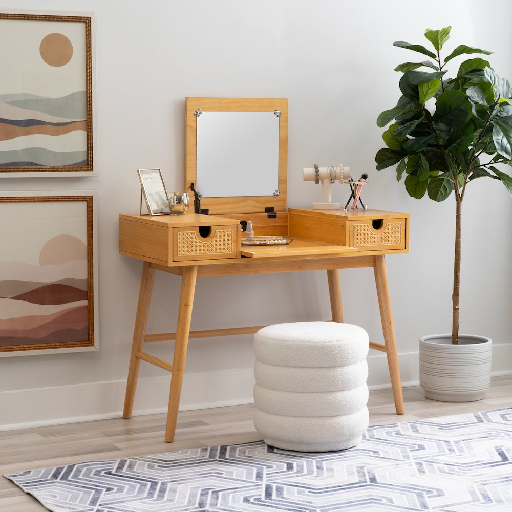 Cecilia Cane Front Vanity Natural. Picture 5