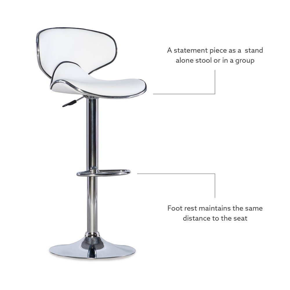 White Adjustable Barstool. Picture 12