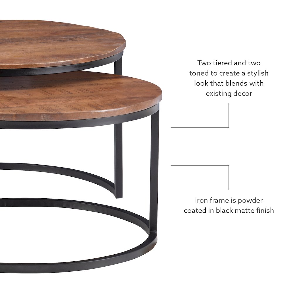 Weston Nesting Coffee Tables Brown. Picture 9