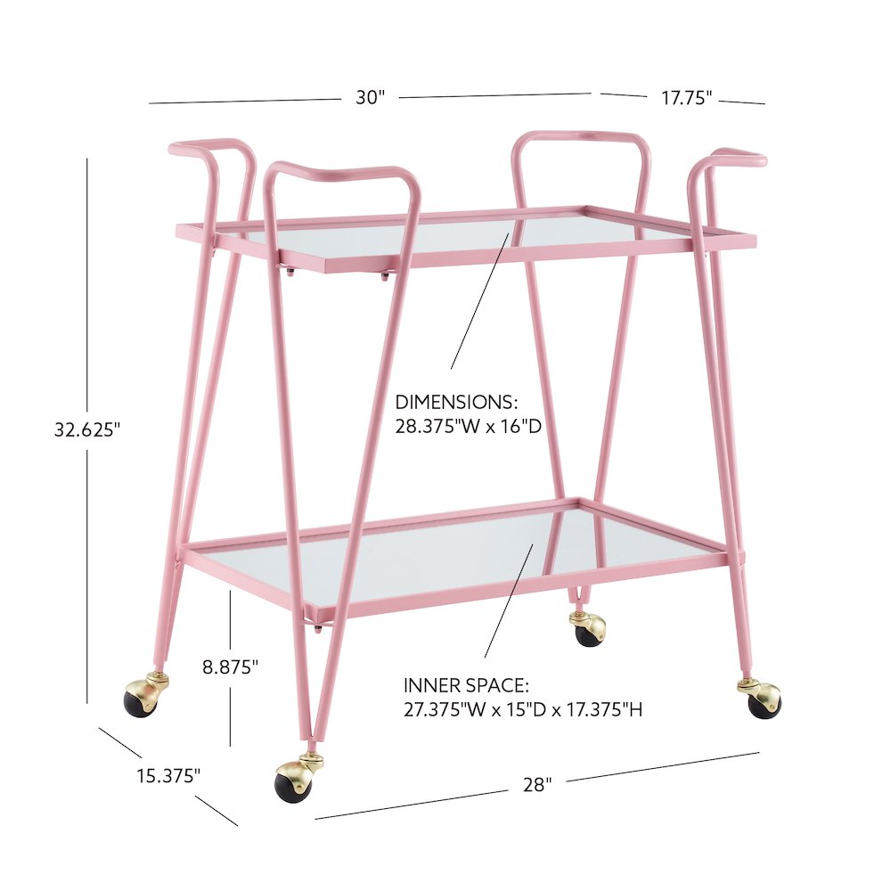 Pink Mid-Century Bar Cart. Picture 15