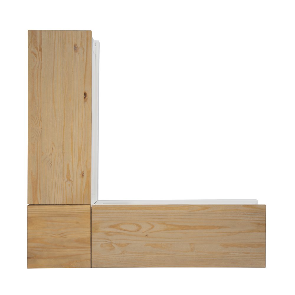 Tobin Backless Two Tone Breakfast Nook, Natural And White. Picture 9