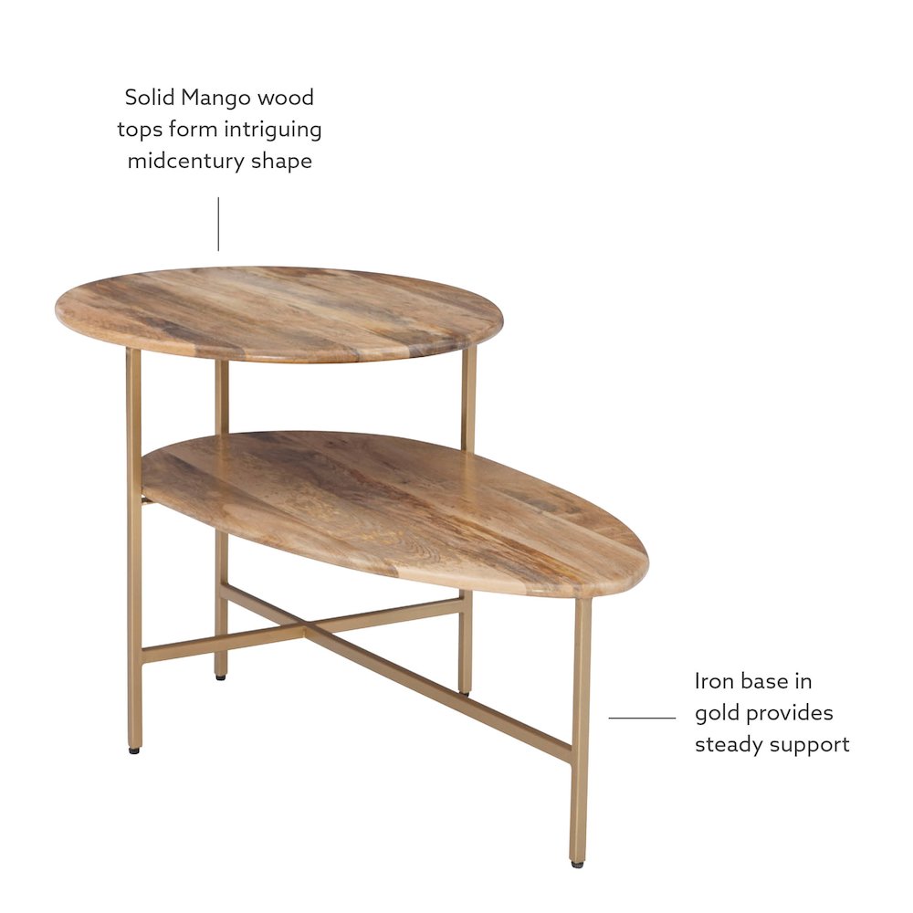 Tavin Two Tiered Coffee Table Natural Gold. Picture 9
