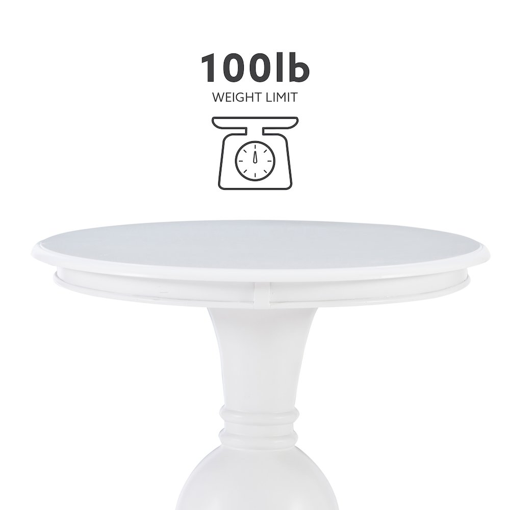 Adeline Round Accent Table White. Picture 12