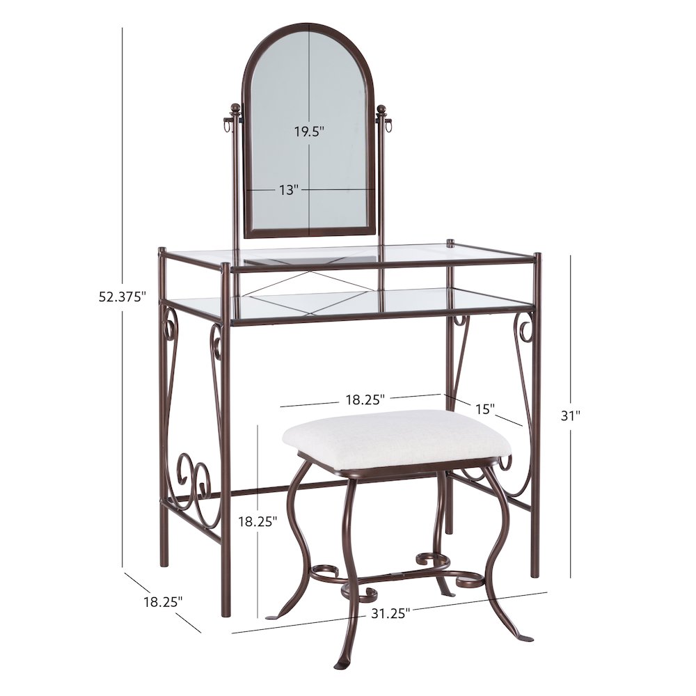 Clarisse Metal Vanity Set. Picture 17