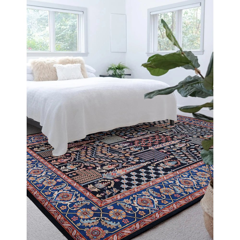 Emerald Tenley Navy & Red 6.7x9.7, Rug. Picture 1