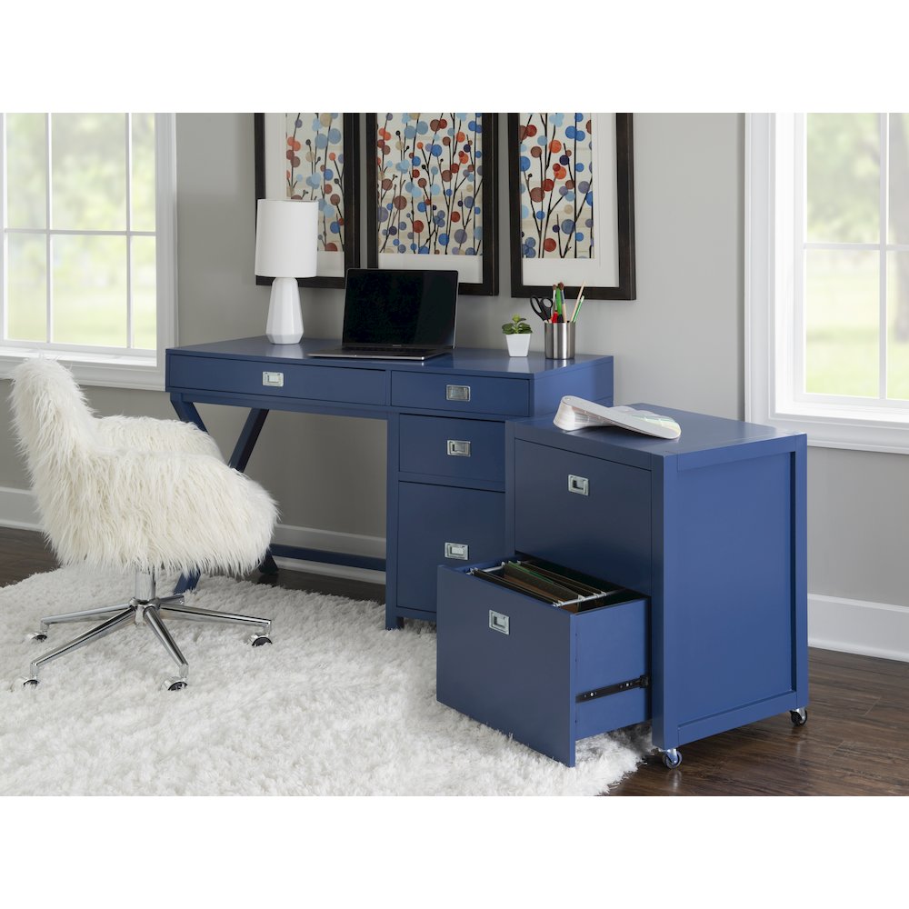 Peggy Side Storage Desk Navy. Picture 5