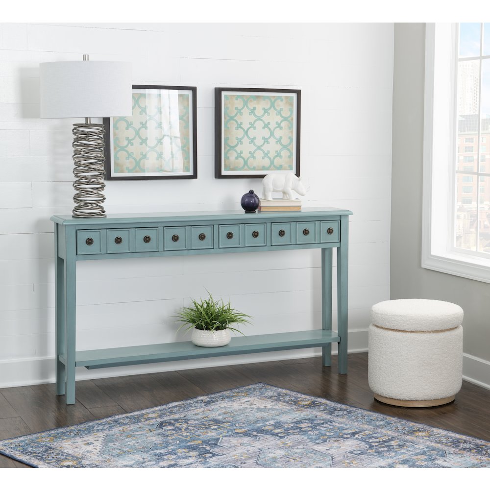 Sadie Teal Long Console. Picture 3