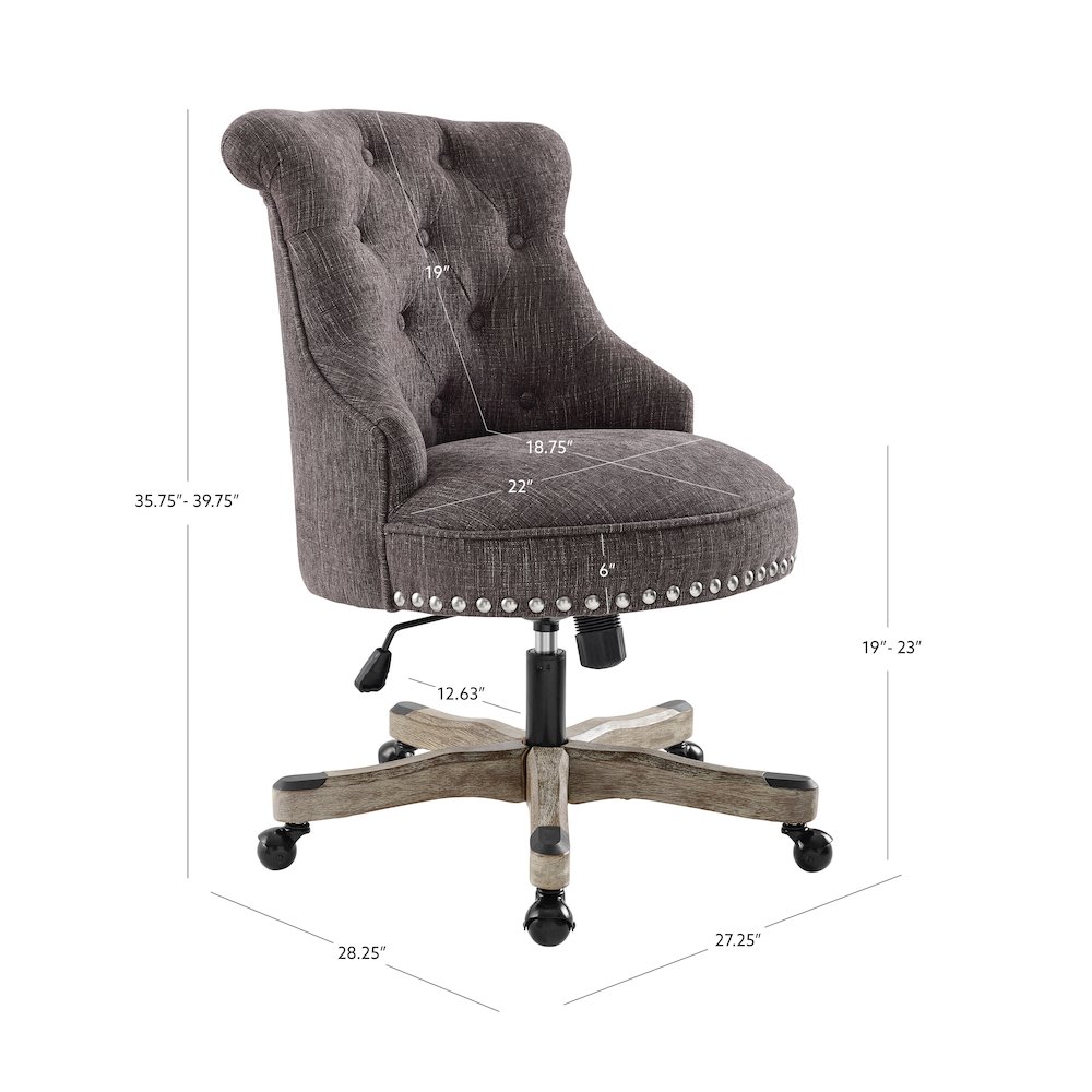 Sinclair Office Chair, Charcoal Gray. Picture 7