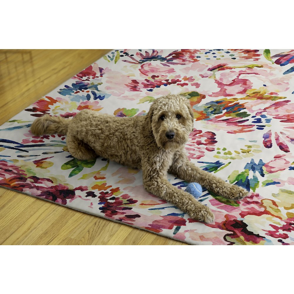 Washable Julian Raspberry/Ivory 5x7, Rug. Picture 2