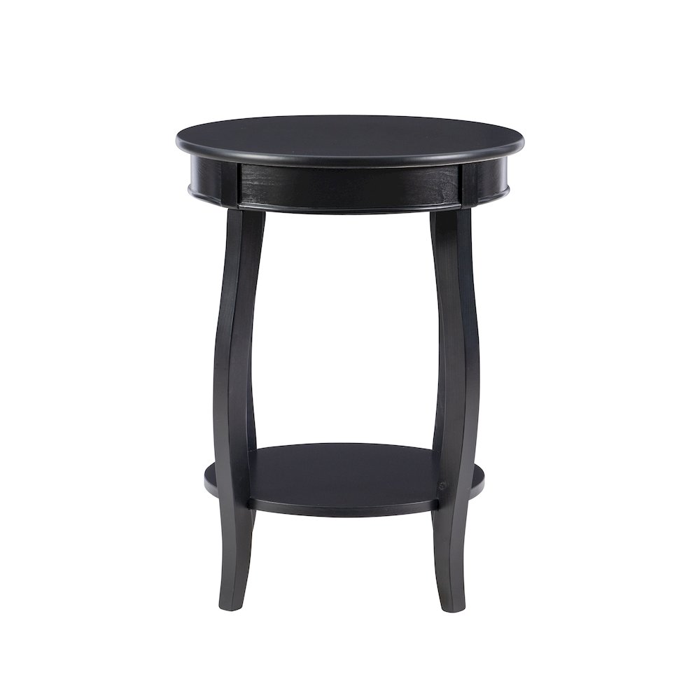 Black Round Table with shelf. Picture 2