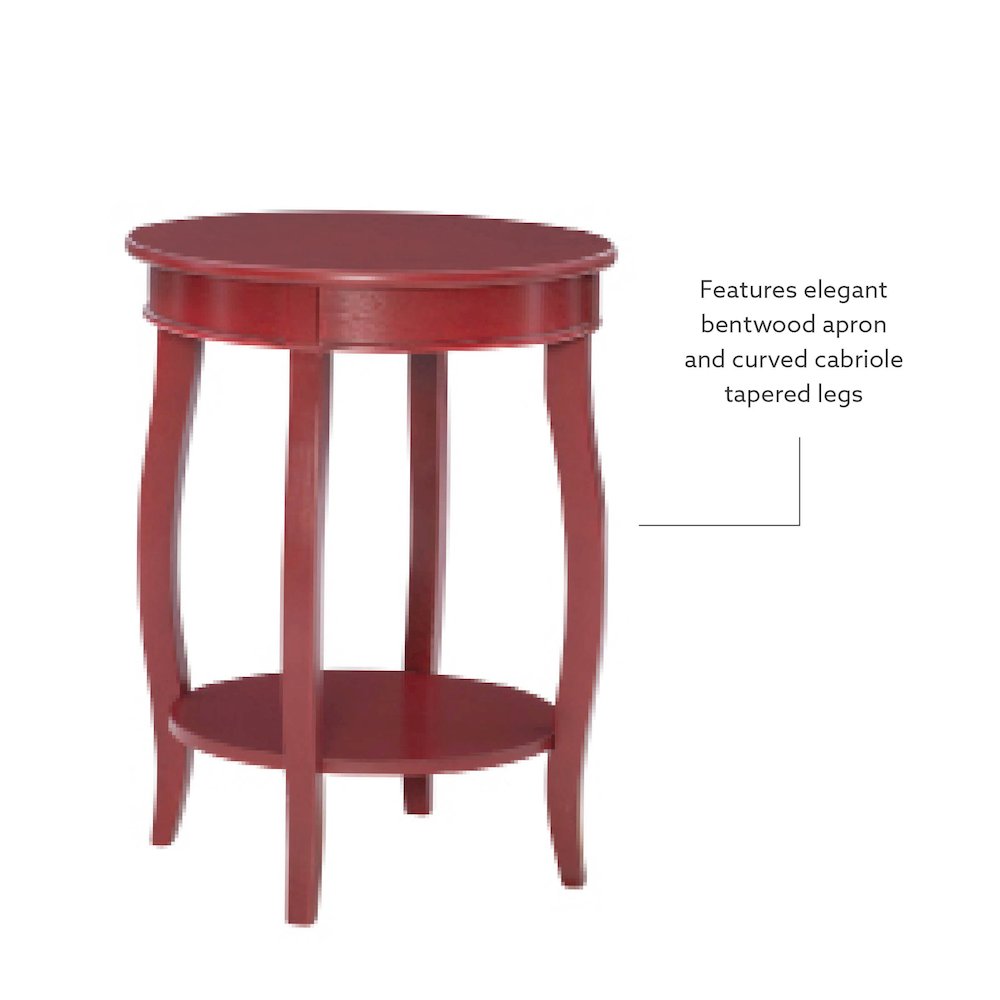 Red Round Table with Shelf. Picture 10