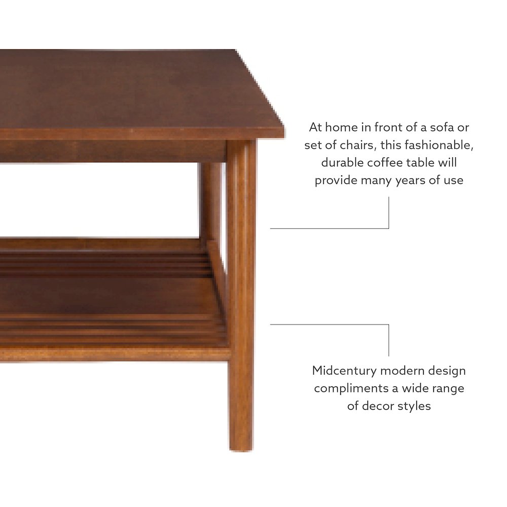 Charlotte Coffee Table With Shelf, Walnut Brown. Picture 9