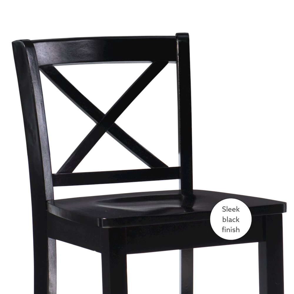 Black 24 In X Back Counter Stool. Picture 9