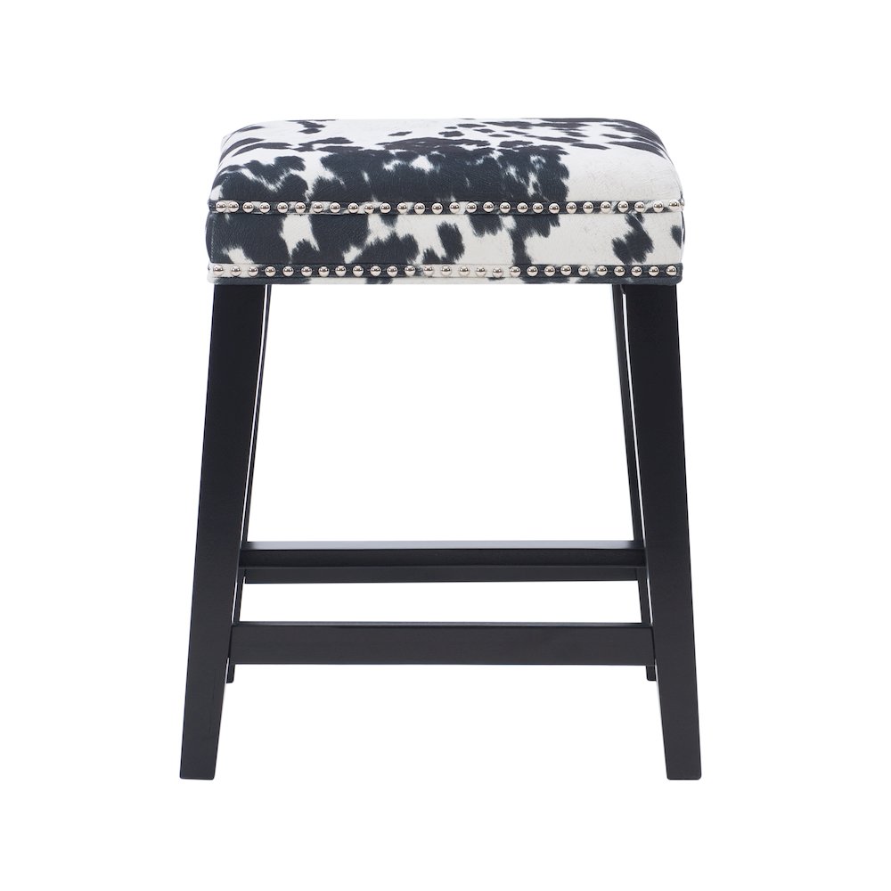 Walt Black Cow Print Counter Stool. Picture 2