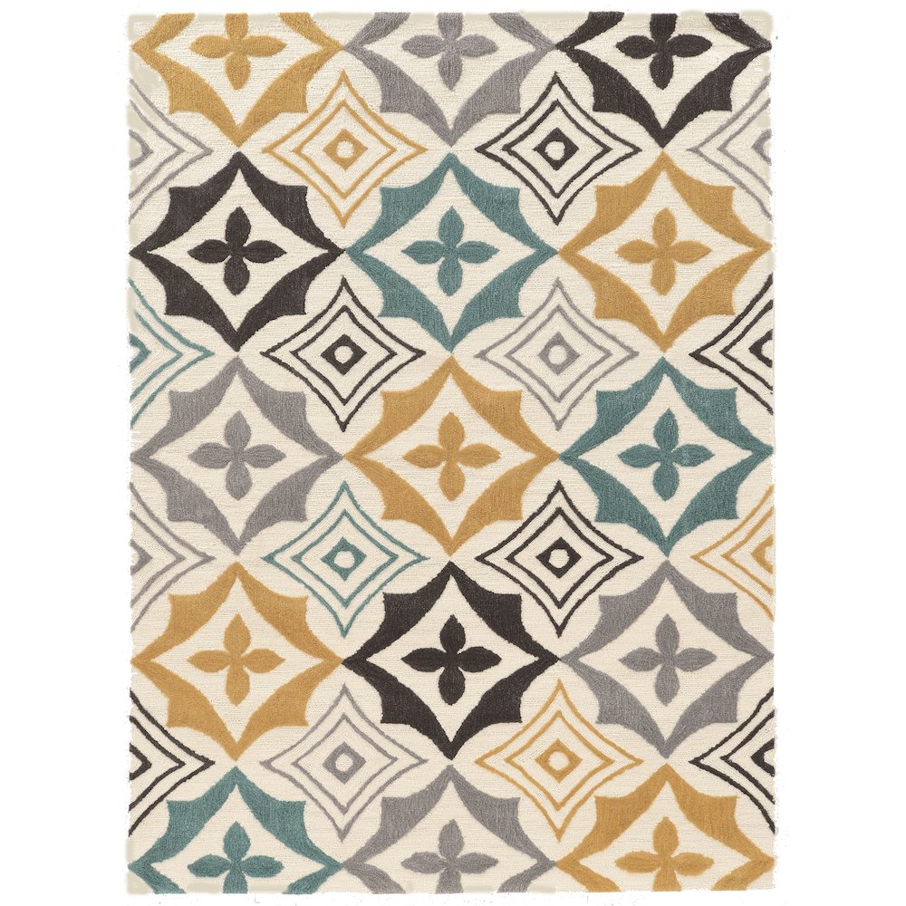 Trio Emblem Ivory & Grey  8x10, Rug. Picture 1