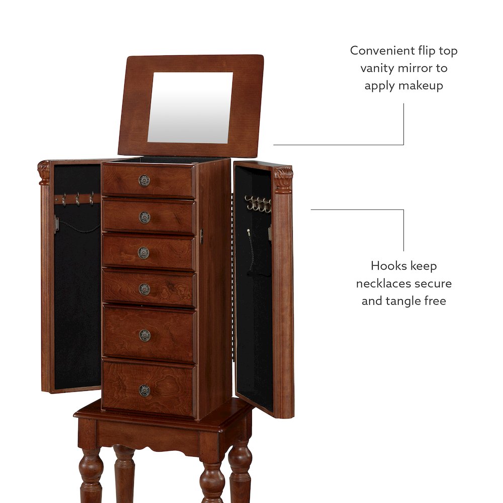 Deep Cherry Jewelry Armoire. Picture 13