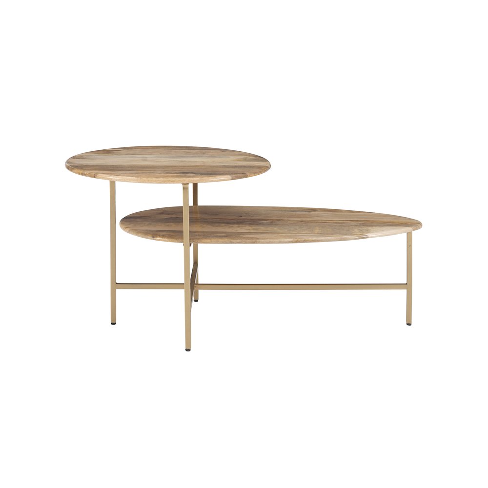 Tavin Two Tiered Coffee Table Natural Gold. Picture 4