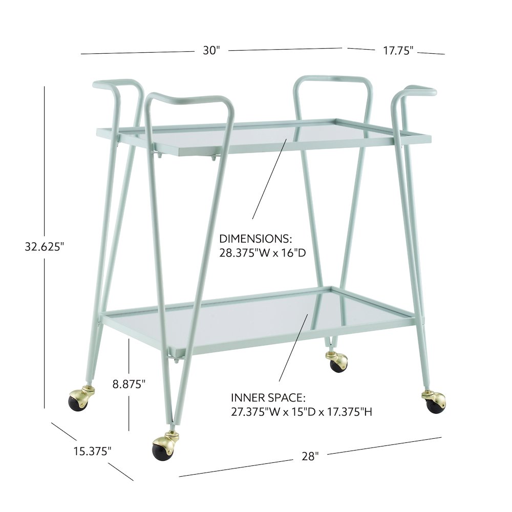 Mint Mid-Century Bar Cart. Picture 15