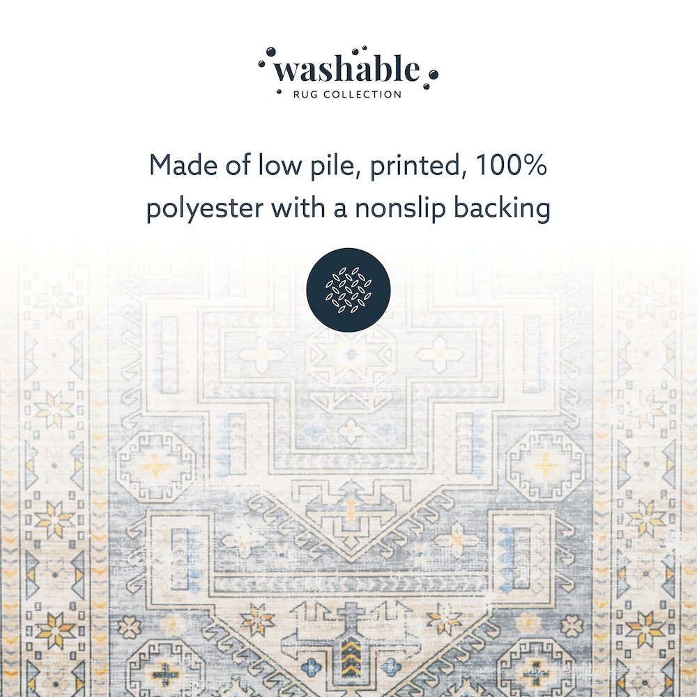 Washable Parson Grey/Beige 5x7, Rug. Picture 8