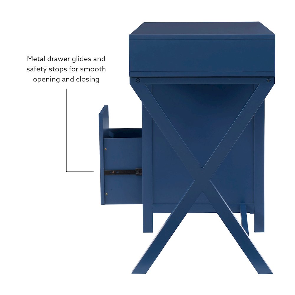 Peggy Side Storage Desk Navy. Picture 14