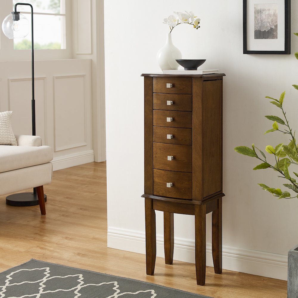 Zinnia Jewelry Armoire Brown. Picture 2