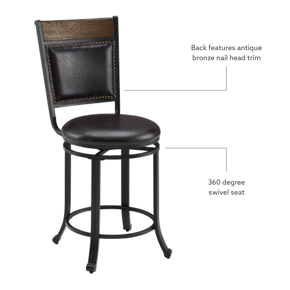 Franklin Swivel 24 inch Counter Stool Brown. Picture 10