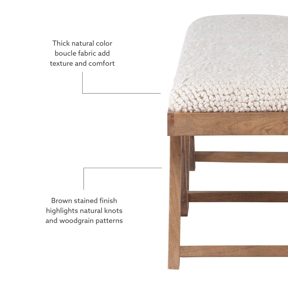 Byan Upholstered Bench Brown. Picture 9
