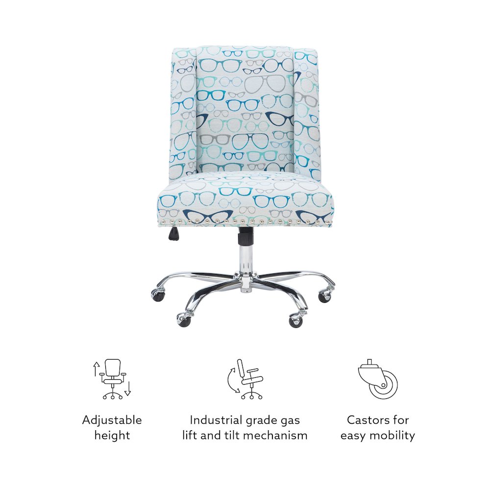Draper Office Chair, Glasses Print. Picture 16