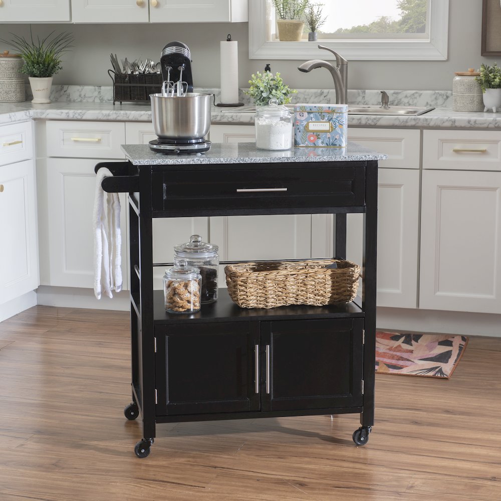 Cameron Kitchen Cart With Granite Top. Picture 3