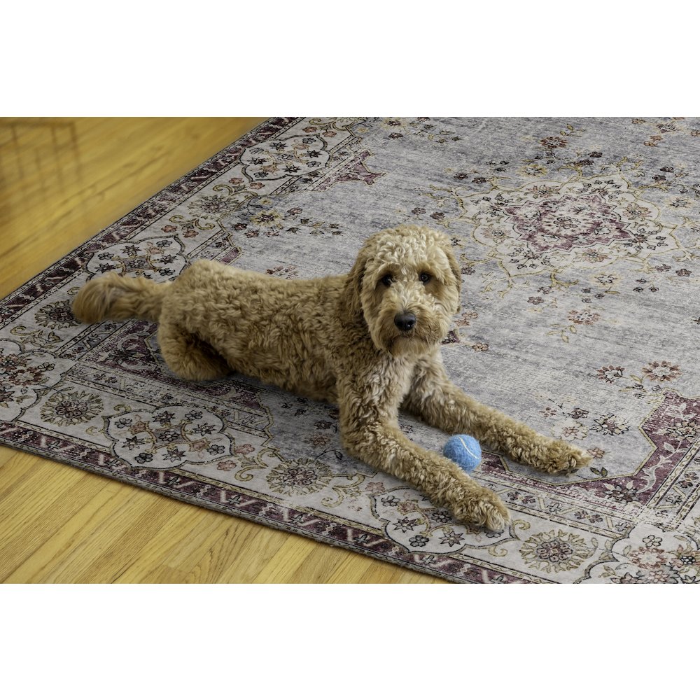 Washable Lennox Pale Blue/Ivory 5x7, Rug. Picture 2