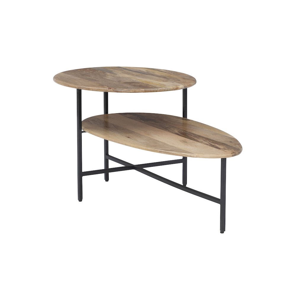 Tavin Two Tiered Coffee Table Natural Black. Picture 6